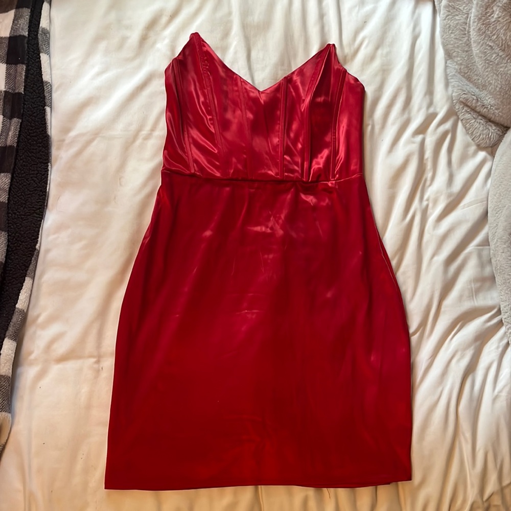 Red mini dress